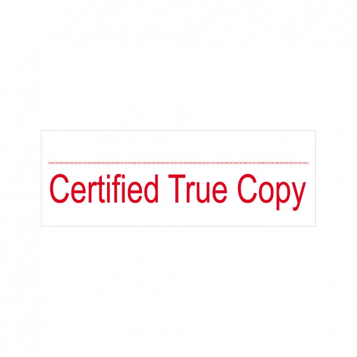 Certified True Copy Stock Stamp 4911/9 38x14mm